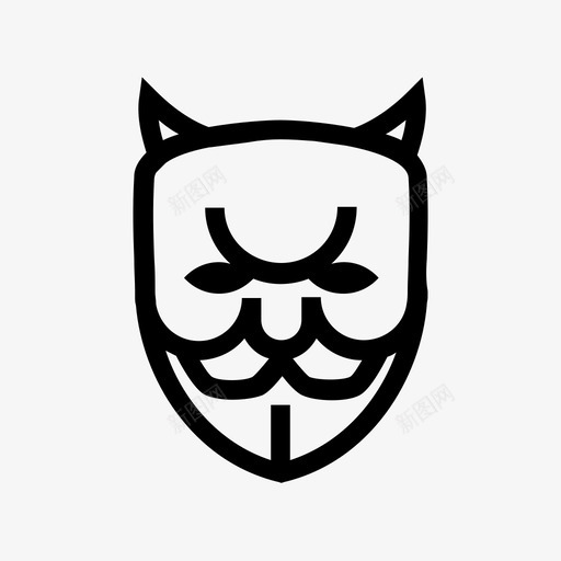 匿名邪恶表情符号黑客图标svg_新图网 https://ixintu.com 互联网 匿名邪恶 匿名面具 表情符号 面具 黑客