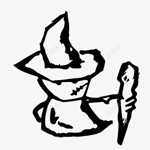 万圣节女巫帽子魔法图标svg_新图网 https://ixintu.com 万圣节女巫 巫师 巫术 帽子 魔杖 魔法