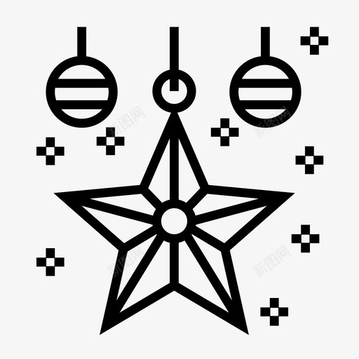 圣诞饰品元素新年图标svg_新图网 https://ixintu.com 元素 圣诞饰品 新年 星星