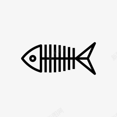 鱼骨头万圣节图标图标