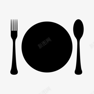 带餐具的盘子吃的食物图标图标