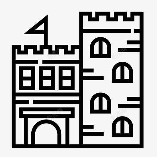城堡堡垒宫殿图标svg_新图网 https://ixintu.com 城堡 堡垒 宫殿 杂项轮廓