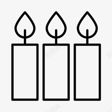 蜡烛圣诞节装饰图标图标
