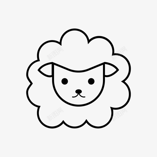 羊动物的脸图标svg_新图网 https://ixintu.com 动物的脸 羊