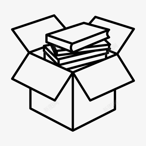 书箱包装纸张图标svg_新图网 https://ixintu.com 书箱 包装 学校 纸张 装运