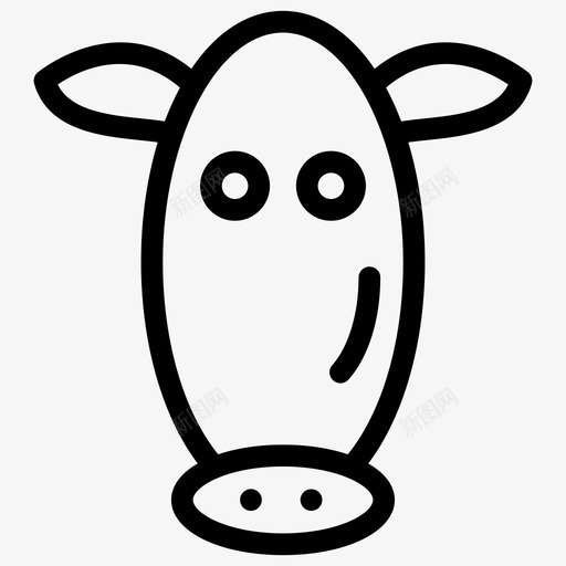 牛动物小牛图标svg_新图网 https://ixintu.com 动物 动物线图标 小牛 牛