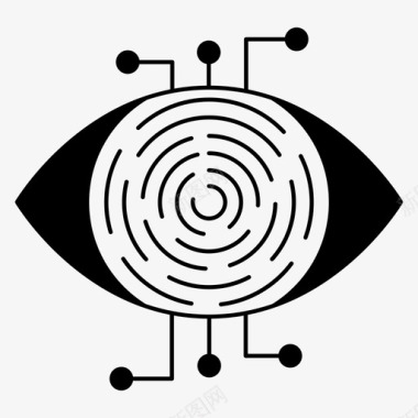 视网膜扫描仪网络安全加密图标图标