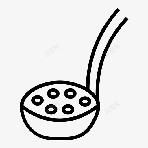 开槽勺厨房设备厨房用品图标svg_新图网 https://ixintu.com 勺 厨房用具 厨房用品 厨房设备 开槽勺