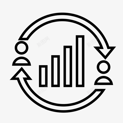 业务策略刷新营业额图标svg_新图网 https://ixintu.com 业务策略 业务线图标 刷新 营业额