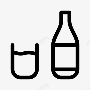 瓶子和玻璃杯啤酒饮料图标图标