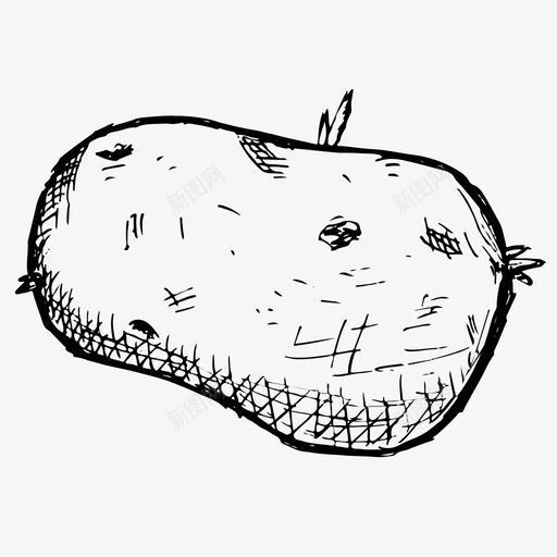 土豆食品手绘图标svg_新图网 https://ixintu.com 土豆 手绘 蔬菜 食品