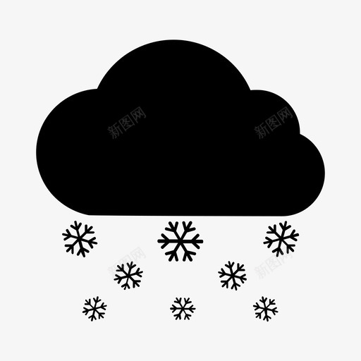 雪和云天气图标svg_新图网 https://ixintu.com 天气 雪和云