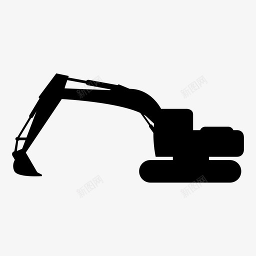 挖掘机建筑设备图标svg_新图网 https://ixintu.com 工业 工程 建筑 挖掘机 设备