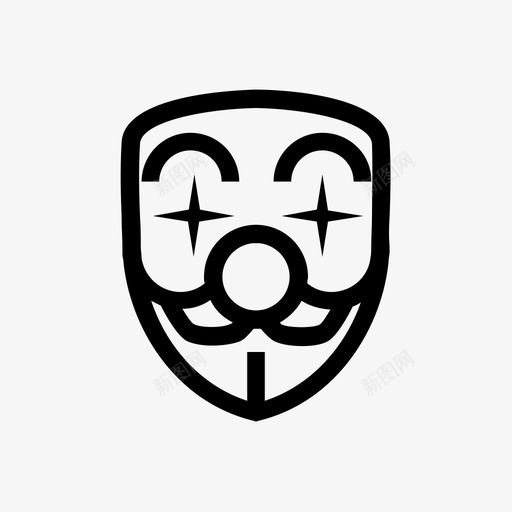 匿名小丑表情符号黑客图标svg_新图网 https://ixintu.com 互联网 匿名小丑 匿名面具 表情符号 面具 黑客