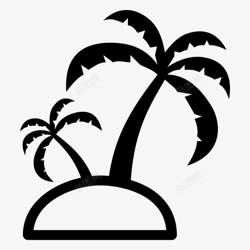 椰子树海滩棕榈树图标svg_新图网 https://ixintu.com 棕榈树 椰子树 海滩 热带