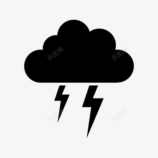 云与闪电气象自然图标svg_新图网 https://ixintu.com 云与闪电 气象 电力 自然 风暴