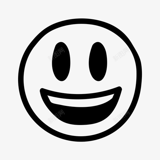 大眼睛笑涂鸦表情符号图标svg_新图网 https://ixintu.com 大眼睛笑 手绘 手绘表情图 涂鸦 素描 表情符号