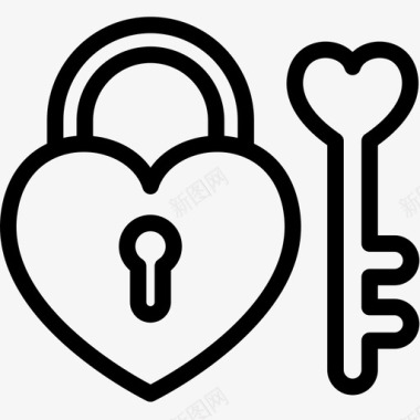 锁和钥匙新娘爱情图标图标