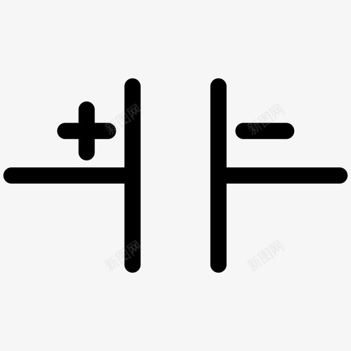 极化电容器电子符号概述图标svg_新图网 https://ixintu.com 极化电容器 电子符号概述