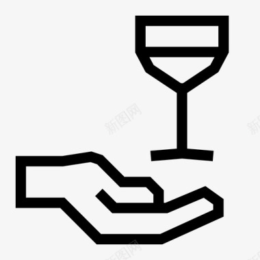酒杯饮料手图标图标