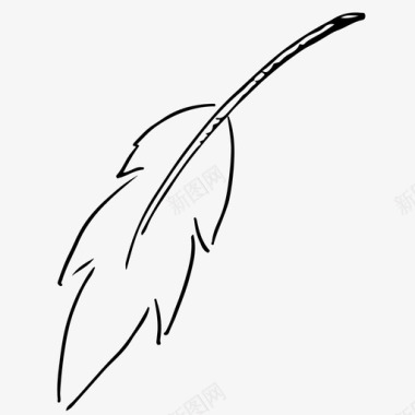 羽毛鸟笔图标图标