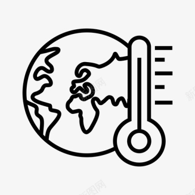 全球变暖地球温度生态学图标图标