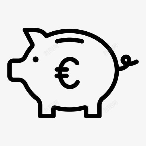钱箱银行现金图标svg_新图网 https://ixintu.com 欧元 猪 猪肉 现金 货币pt2 钱箱 银行