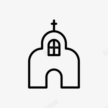 建筑天主教教堂图标图标