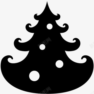 圣诞树圣诞球装饰图标图标