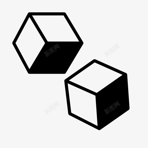 掷骰子三维方块三维模型图标svg_新图网 https://ixintu.com 三维形状 三维方块 三维模型 几何系列 掷骰子 砖块 透视块