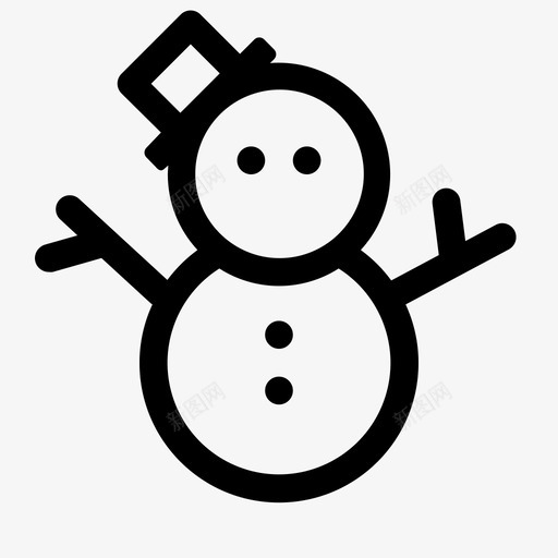 雪人圣诞节寒冷图标svg_新图网 https://ixintu.com 冬天 圣诞节 寒冷 雪人