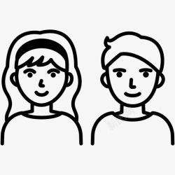 男孩icon女孩和男孩青少年青年图标高清图片
