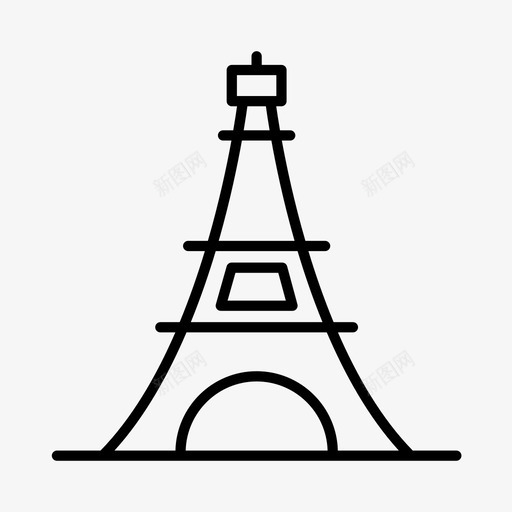 埃菲尔铁塔建筑法国图标svg_新图网 https://ixintu.com 埃菲尔铁塔 巴黎 建筑 法国