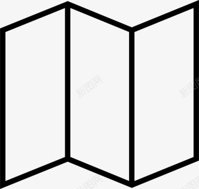 地图小册子纸张图标图标