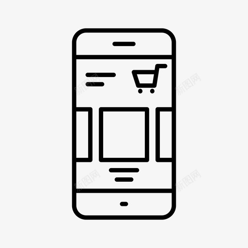 移动购物应用程序手机图标svg_新图网 https://ixintu.com 应用程序 手机 智能 移动智能手机应用程序 移动购物