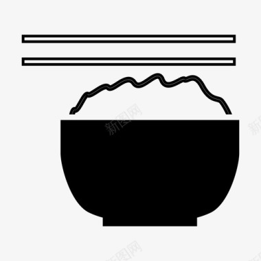 米饭碗早餐图标图标
