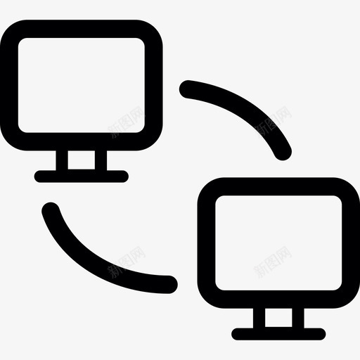 两台计算机连接技术媒体和技术图标svg_新图网 https://ixintu.com 两台计算机连接 媒体和技术 技术