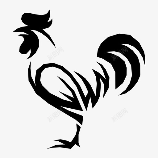 公鸡动物醒着图标svg_新图网 https://ixintu.com 公鸡 农场 动物 醒着 鸟