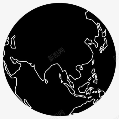 地球仪亚洲地图地球图标图标