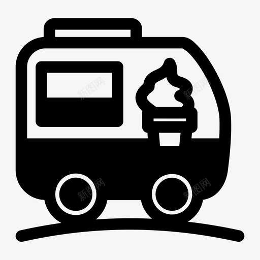 冰淇淋车食品车冰淇淋图标svg_新图网 https://ixintu.com 冰淇淋 冰淇淋车 甜品 食品车