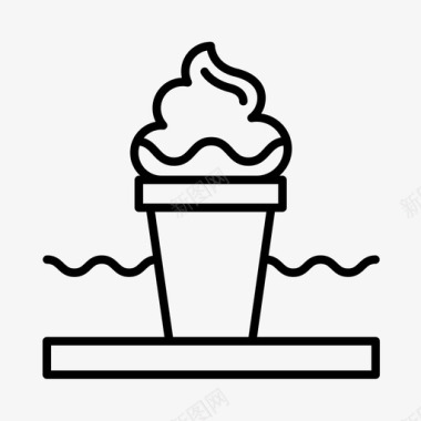 冰淇淋筒海滩自助餐厅图标图标
