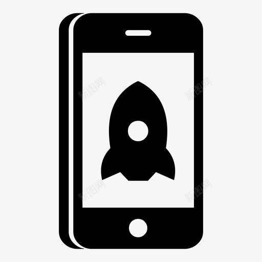 智能手机发射移动图标svg_新图网 https://ixintu.com 发射 智能手机 智能手机功能 火箭 移动