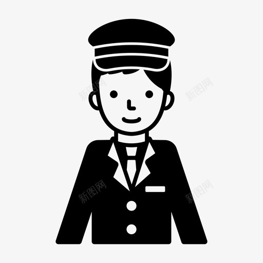 穿制服的船长司机图标svg_新图网 https://ixintu.com 司机 火车司机 穿制服的 职业 船长