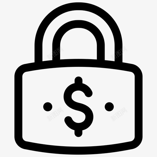 安全支付美元锁图标svg_新图网 https://ixintu.com 安全交易 安全支付 美元 购物商业线第四卷 锁