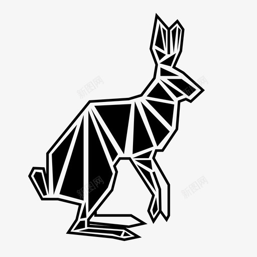 野兔动物兔子图标svg_新图网 https://ixintu.com 兔子 动物 北方 北方隔离 林地生物 野兔