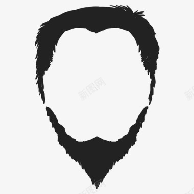 男人的头发脸头图标图标
