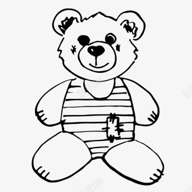 泰迪熊宝宝素描图标图标