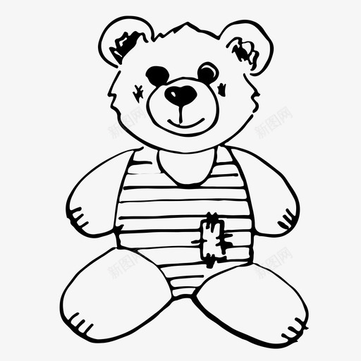 泰迪熊宝宝素描图标svg_新图网 https://ixintu.com 宝宝 泰迪熊 玩具 玩具熊 素描 素描图标