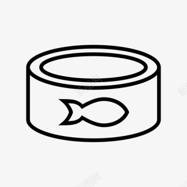 金枪鱼罐头罐头食品涂鸦图标图标