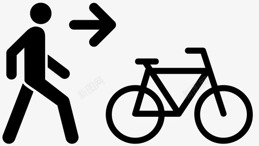 骑自行车走跑图标图标